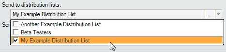 Email reminders can be sent to a distribution list.